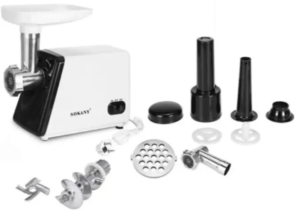 Мясорубка Sokany SK-312 профессиональная многофункциональная электрическая мощная 2400 Вт