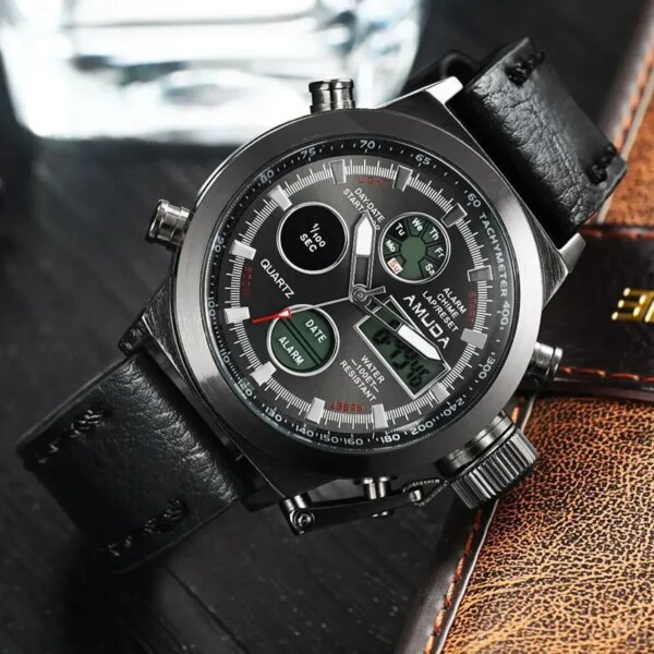 Армейские мужские часы AMST 3003 Black (противоударные с подсветкой)