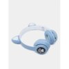 Наушники с кошачьими ушками беспроводные и RGB подсветкой FM радио, micro SD Cat MZ-023 Синие