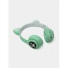 Наушники с кошачьими ушками Bluetooth и RGB подсветкой FM радио, Поддержка карты памяти Cat MZ-023 Бирюзовые