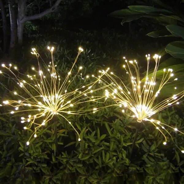 Фонарь садовый Фейерверк на солнечной батарее 90 led HA-38
