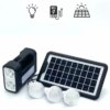 Солнечная станция с солнечной панелью и тремя лампочками GDLite YJ-8018 8017S с аккумулятором 4000 mAh