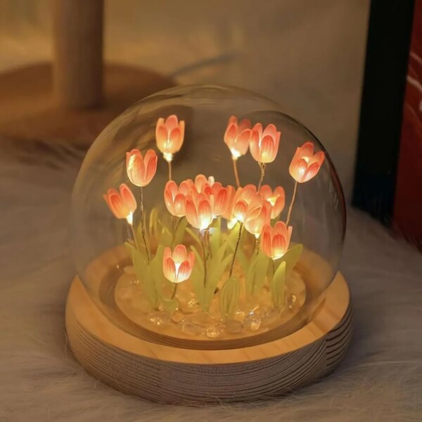 Ночник светодиодный тюльпаны умелые ручки Spherical lamp HA-42, Лампа-тюльпан DIY Ночник-тюльпан