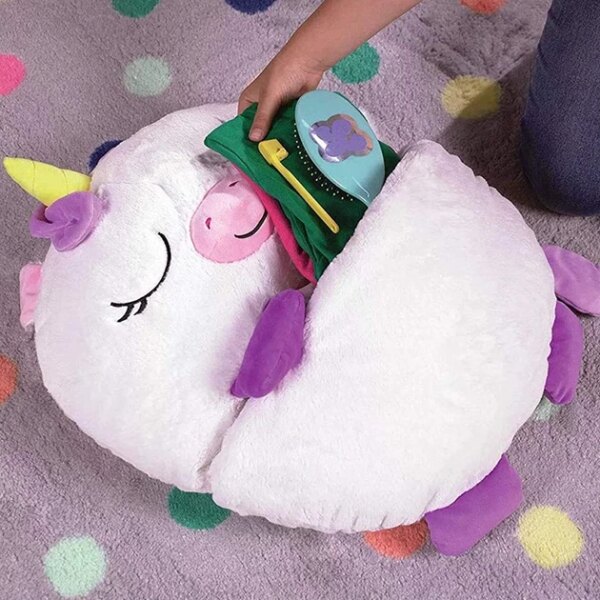 Детский спальный мешок-плюшевая игрушка подушка Единорог Baby sleeping bag Size S WHITE 3в1 теплый
