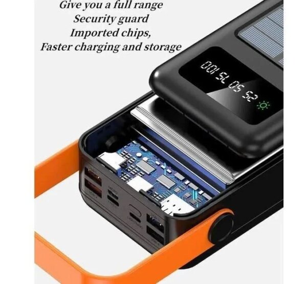 Power bank YM-635 40000mAh Solar Индикатор уровня заряда, Встроенный фонарь
