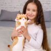 Мягкая плюшевая игрушка Длинный Кот Батон котейка-подушка 50 см. Цвет: коричневый