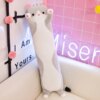 Детская подушка для сна Кот Батон 70 см, Серый / Плюшевая игрушка подушка длинный котенок