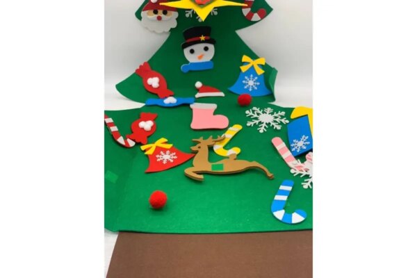 Детская Рождественская елочка с игрушками из фетра Chrismas Free Детская елочка на стену 95x70 см