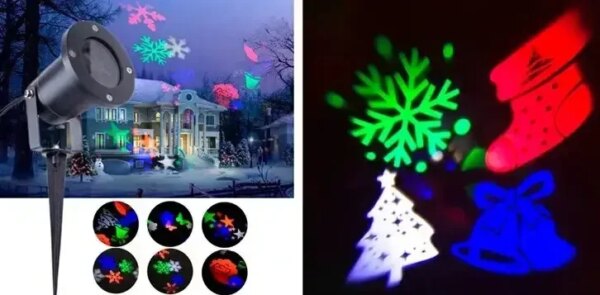 Уличный лазерный проектор с рисунками Festival Projection Lamp 12 pictures star shower