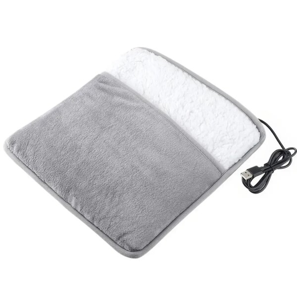 Портативная фланелевая грелка для ног с электрическим подогревом Foot warmer XL-997 Коврик с USB подогревом
