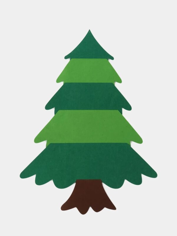 Детская Рождественская елочка из фетра Без игрушек Chrismas Free елочка на стену 95x70 см
