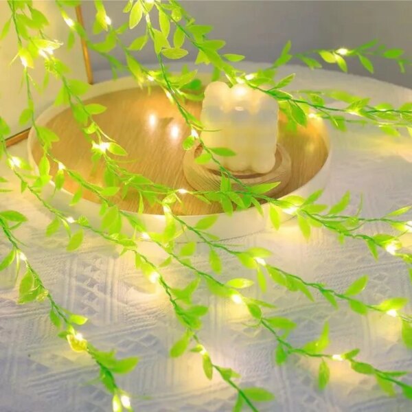 Гирлянда 200 Led зеленая ива теплый белый AND SF-56