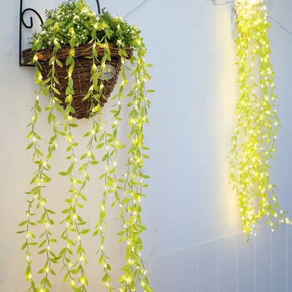 Гирлянда 200 Led зеленая ива теплый белый AND SF-56