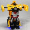 Машинка трансформер на радиоуправлении AToys Bugatti-Robot 1:18 световые эффекты Черно-желтая