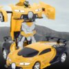 Машинка трансформер на радиоуправлении AToys Bugatti-Robot 1:18 световые эффекты Черно-желтая
