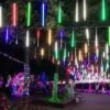 Электрическая новогодняя гирлянда метеоритный дождь трубки сосульки 50см  цвет ламп микс