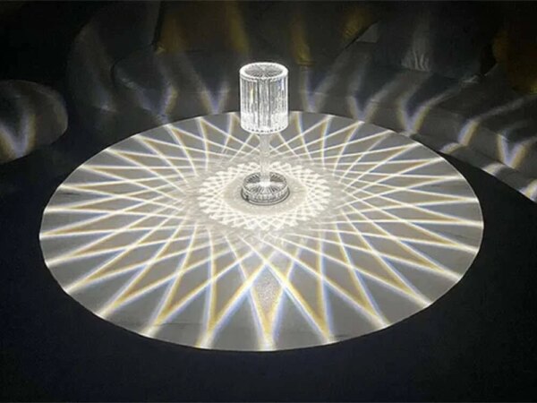 Декоративный LED светильник Crystal light, с пультом ДУ / Настольная аккумуляторная лампа