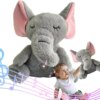 Интерактивная мягкая игрушка-ночник дышащий Слоник Elephant Серый Успокаивающая плюшевая игрушка Слоник