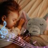 Интерактивная мягкая игрушка-ночник дышащий Слоник Elephant Серый Успокаивающая плюшевая игрушка Слоник