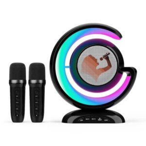 Лампа-ночник с колонкой Bluetooth YS-110, двумя микрофонами, цвет черный.