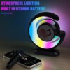 Лампа-ночник с колонкой Bluetooth YS-110, двумя микрофонами, цвет черный.