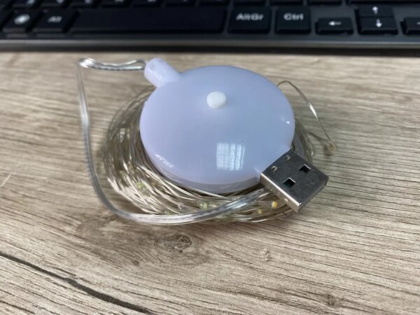 Гирлянда проволока музыкальная USB теплый белый 10м SF-3