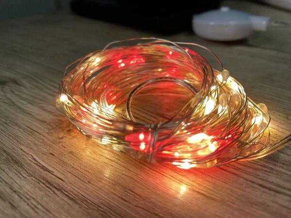 Гирлянда проволока музыкальная прозрачный провод USB RGB разноцветная SF-4