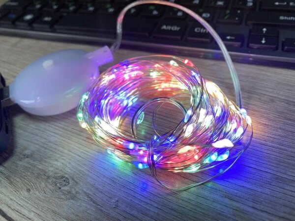 Гирлянда проволока музыкальная прозрачный провод USB RGB разноцветная SF-4