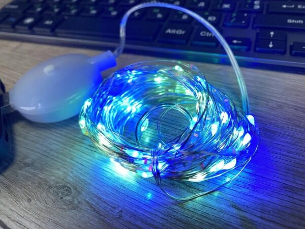 Гирлянда проволока музыкальная прозрачный провод USB RGB разноцветная SF-4