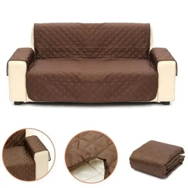 Двусторонняя накидка на диван Couch Coat коричневого цвета Чехол для мебели водонепроницаемый
