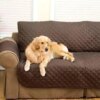 Двусторонняя накидка на диван Couch Coat коричневого цвета Чехол для мебели водонепроницаемый