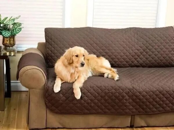 Двусторонняя накидка на диван Couch Coat коричневого цвета Чехол для мебели водонепроницаемый