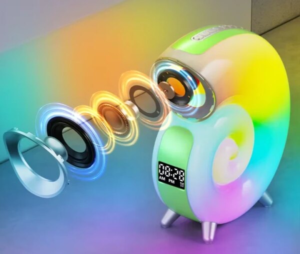 Беспроводная мини умная смарт колонка 4 в 1 с блютуз Сonch Music Light, 256 режимов освещения