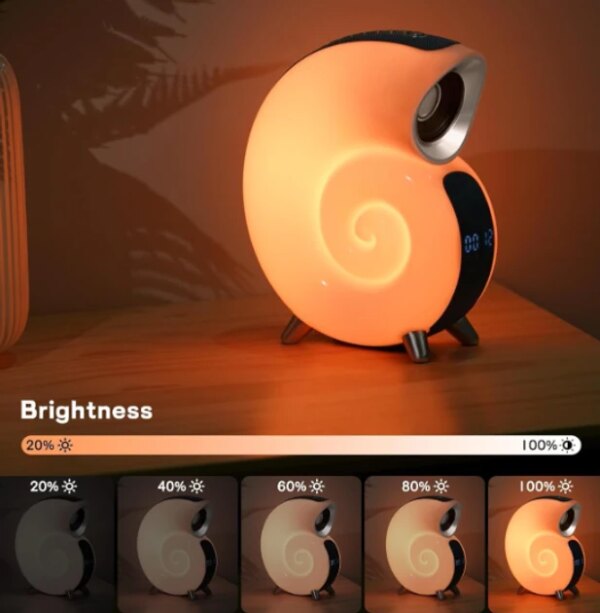 Беспроводная мини умная смарт колонка 4 в 1 с блютуз Сonch Music Light, 256 режимов освещения