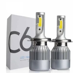 Комплект автомобильных светодиодных LED ламп с охлаждением С6 LED H4 LED лампы для авто 3800Лм